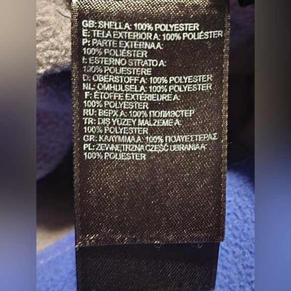 The North Face Women’s Gray 1/4 Zip With Blue Collar & Logo Fleece Pullover EUC - Picture 4 of 5